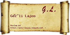 Gáli Lajos névjegykártya